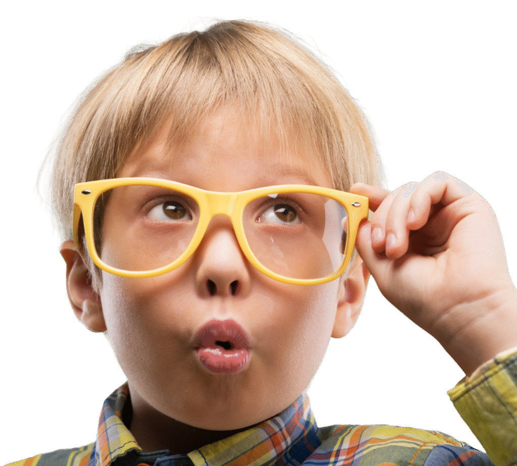 Chłopiec w okularach